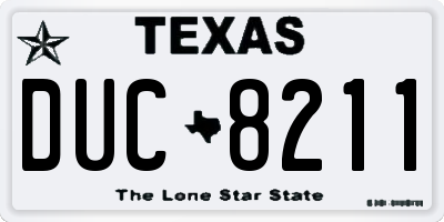 TX license plate DUC8211