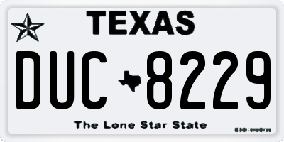 TX license plate DUC8229
