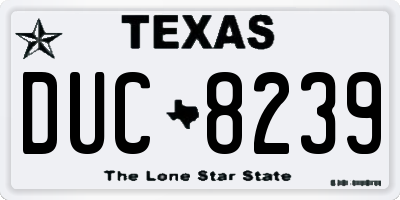 TX license plate DUC8239