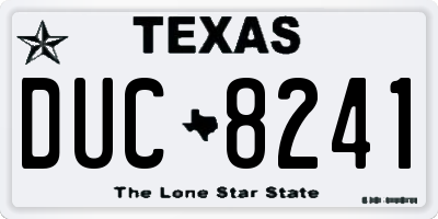 TX license plate DUC8241