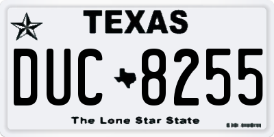TX license plate DUC8255