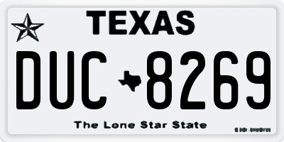 TX license plate DUC8269
