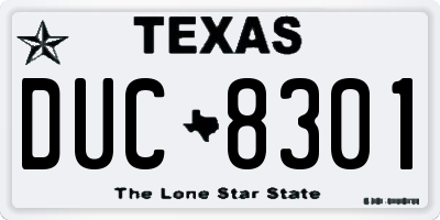 TX license plate DUC8301