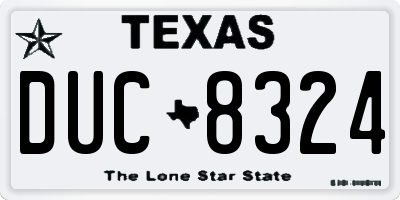TX license plate DUC8324