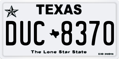 TX license plate DUC8370