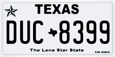 TX license plate DUC8399
