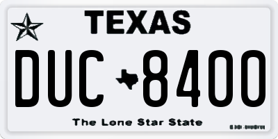 TX license plate DUC8400