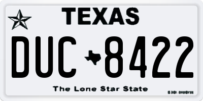 TX license plate DUC8422