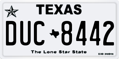 TX license plate DUC8442