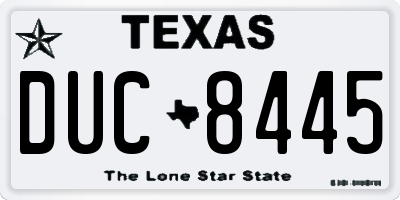 TX license plate DUC8445