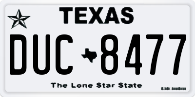 TX license plate DUC8477