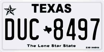TX license plate DUC8497