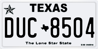 TX license plate DUC8504