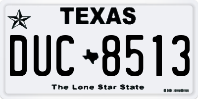 TX license plate DUC8513