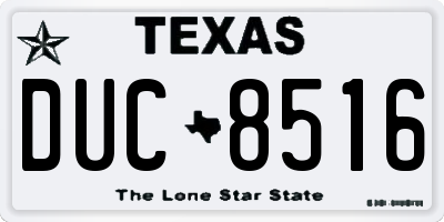 TX license plate DUC8516