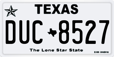 TX license plate DUC8527