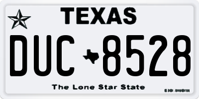 TX license plate DUC8528