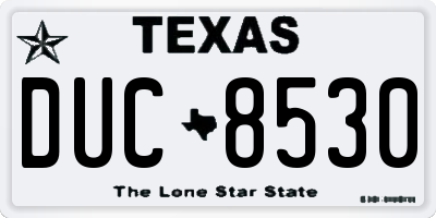 TX license plate DUC8530