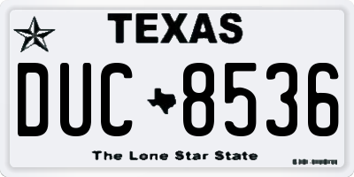 TX license plate DUC8536