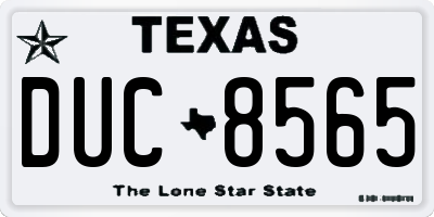 TX license plate DUC8565
