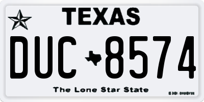 TX license plate DUC8574