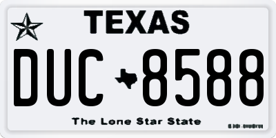 TX license plate DUC8588