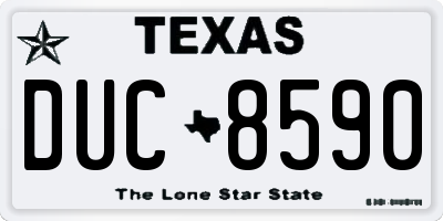 TX license plate DUC8590