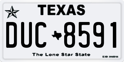 TX license plate DUC8591