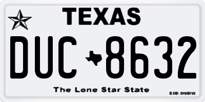 TX license plate DUC8632