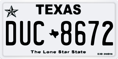 TX license plate DUC8672