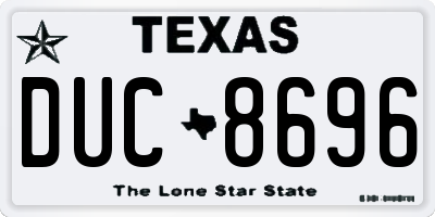 TX license plate DUC8696