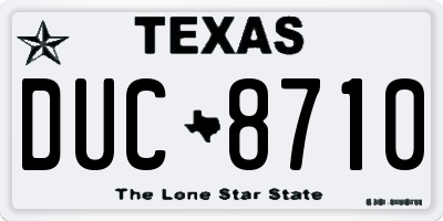 TX license plate DUC8710