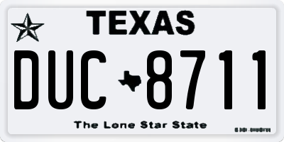 TX license plate DUC8711