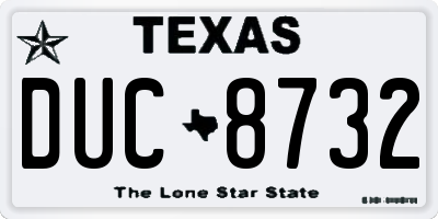 TX license plate DUC8732