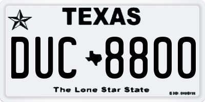TX license plate DUC8800