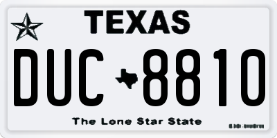 TX license plate DUC8810