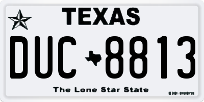 TX license plate DUC8813