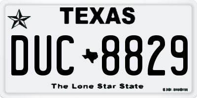 TX license plate DUC8829