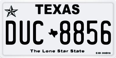 TX license plate DUC8856