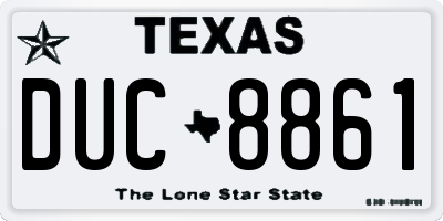 TX license plate DUC8861