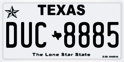 TX license plate DUC8885
