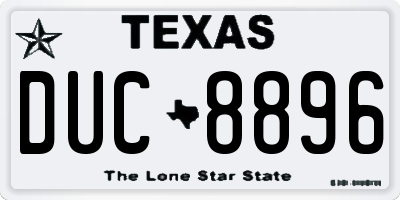 TX license plate DUC8896