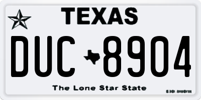 TX license plate DUC8904