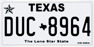TX license plate DUC8964