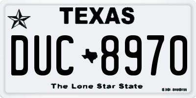 TX license plate DUC8970