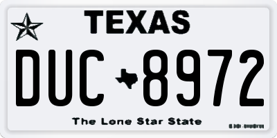 TX license plate DUC8972