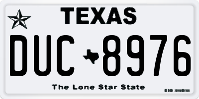 TX license plate DUC8976