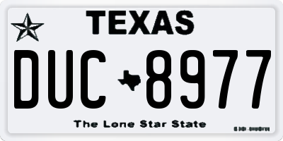 TX license plate DUC8977