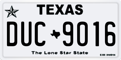 TX license plate DUC9016