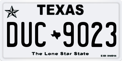 TX license plate DUC9023